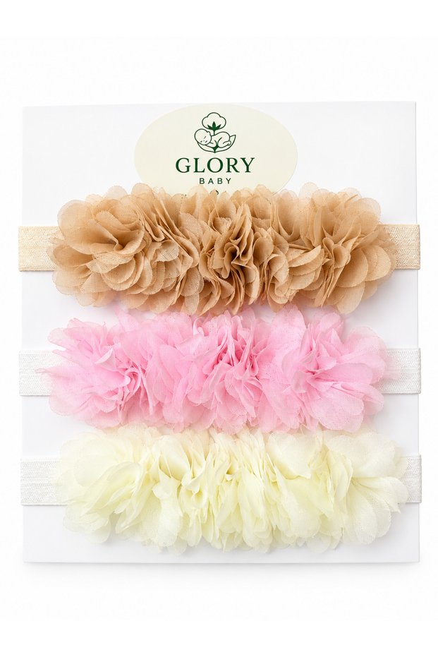 3-Piece Baby Bandana Set Laser Flower
