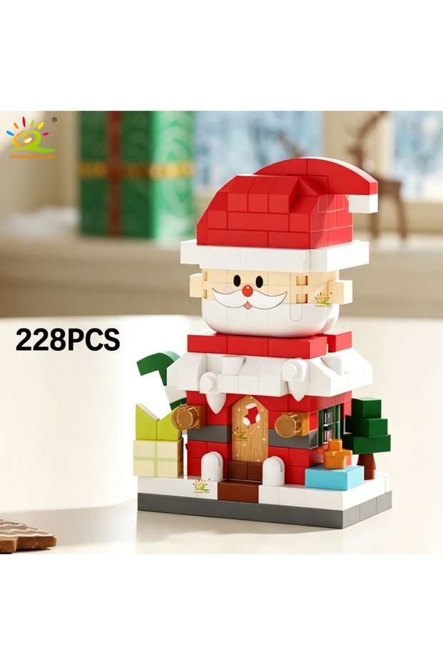 NO.0 NO BOX HUIQIBAO Christmas Mini Building Blocks Santa Snowman Xmas Tree House Bricks Set DIY Des