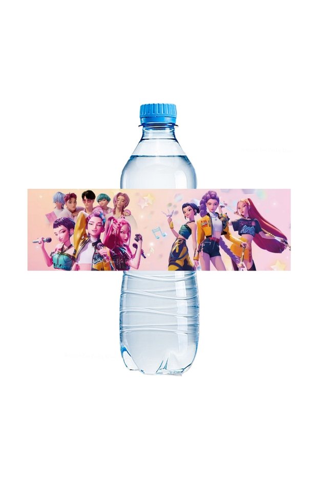 30Pcs B Kpop Anime Demon Hunters Water Bottle Wraps Self-Adhesive Sticker Label for Baby Shower Birt