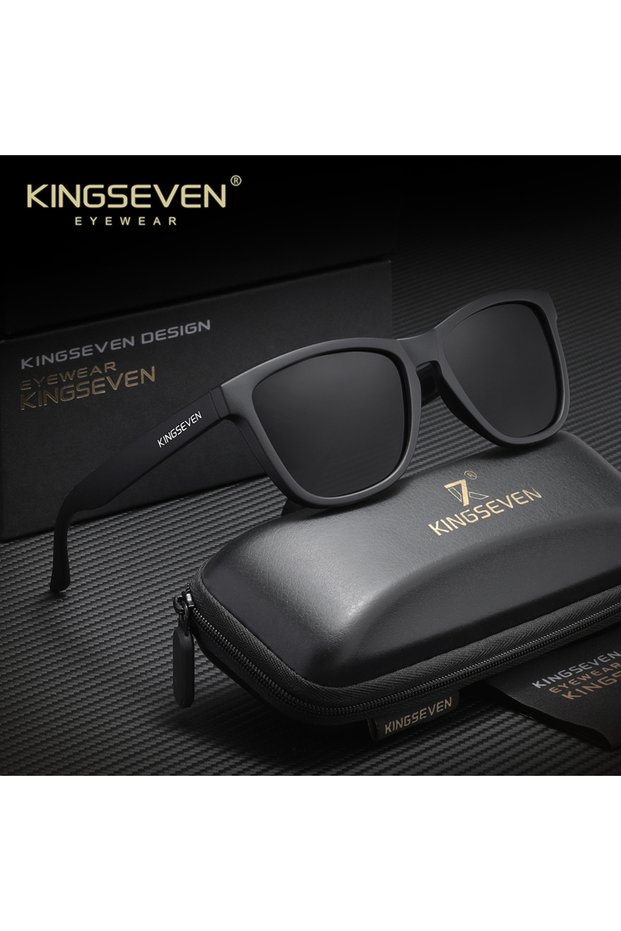 Black Gray KINGSEVEN Brand Casual Driving Glasses Square Frame Men's Sunglasses Polarized Outdoor Tr