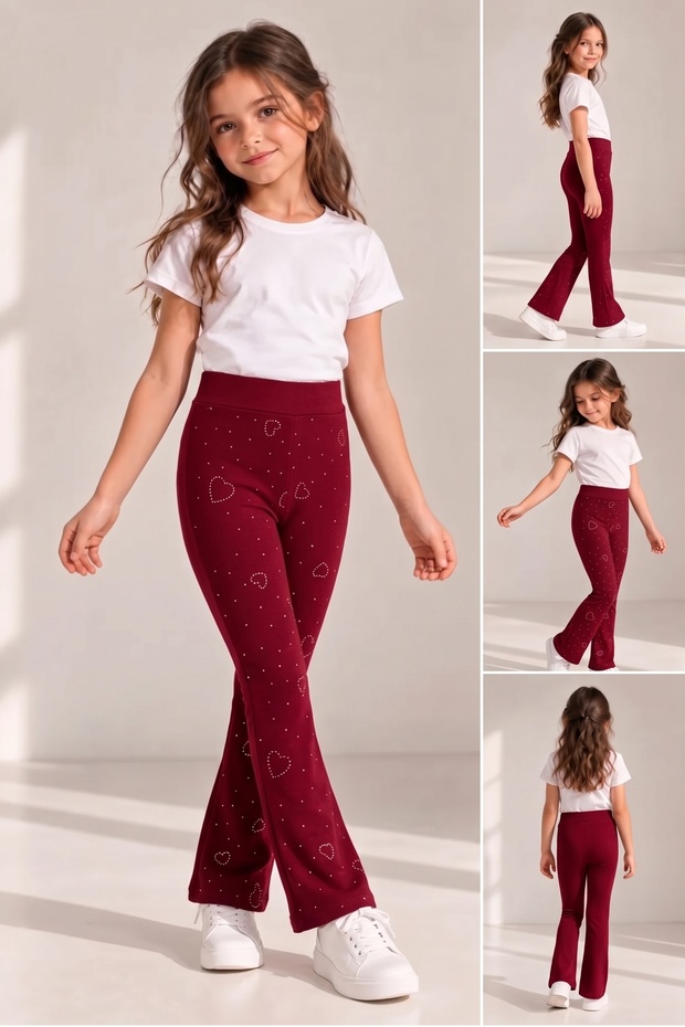 Crep Spanish Stone Leggings with Hearts