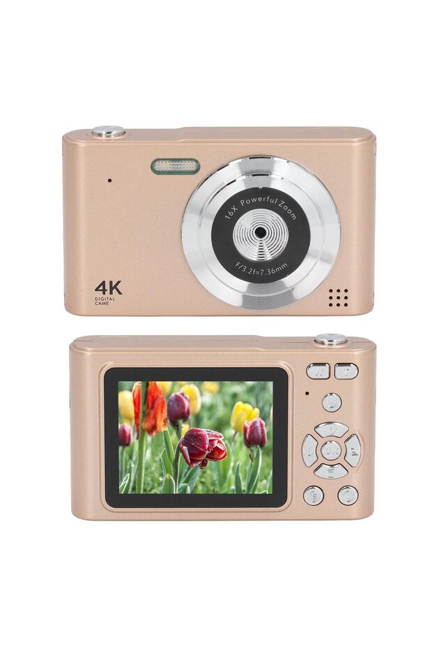 كاميرا رقمية بدقة 4K، كاميرا تصوير فيديو بدقة 48 ميجابكسل مع تقريب رقمي 16X، كاميرا صغيرة مدمجة مضادة للاهتزاز مع