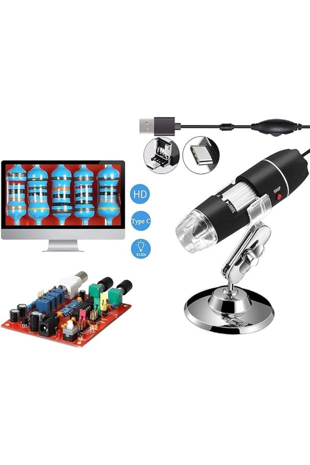 [Upgrade] Digital Microscope，USB Digital Zoom Microscope Magnifier with OTG Function 8-LED Light Mag
