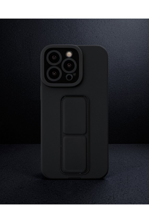 Apple iPhone 14 Pro Case with Mega Stand Silicone - Black