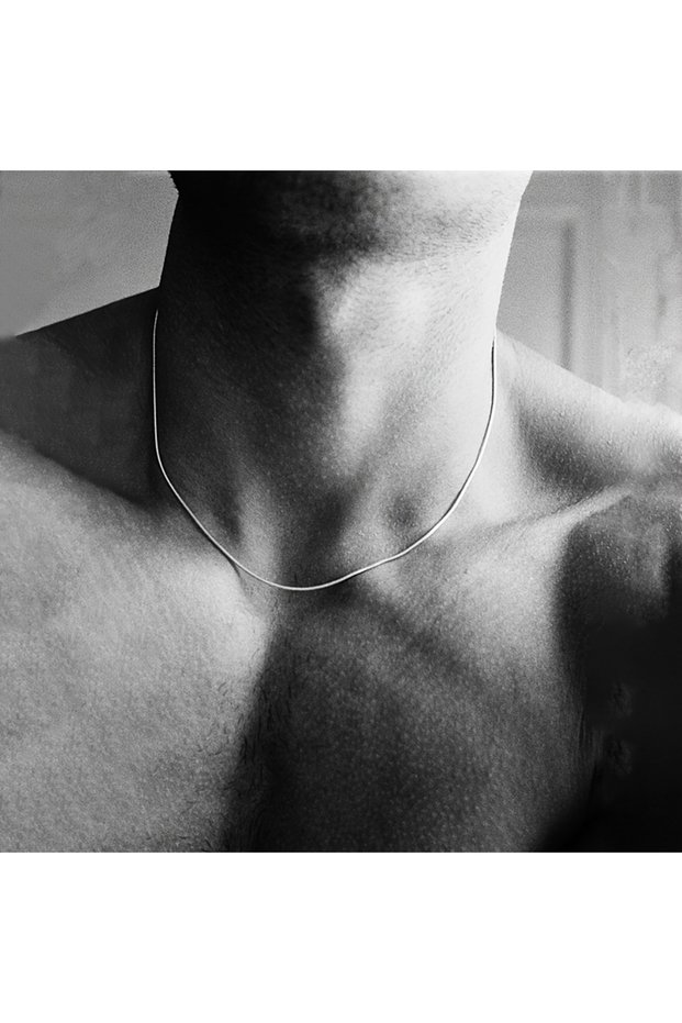 50cm Steel color Men Stainless Steel Round Snake Chain Necklace Durable Stylish Jewelry for Men