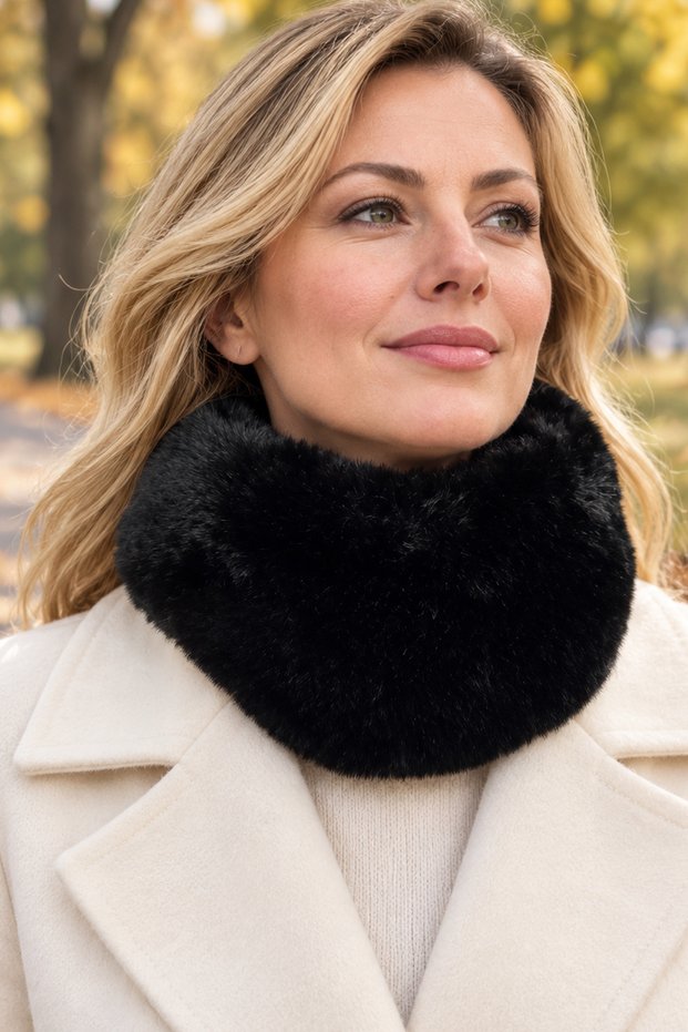 Soft Texture Plush Elastic Adjustable Neck Collar Hair Band