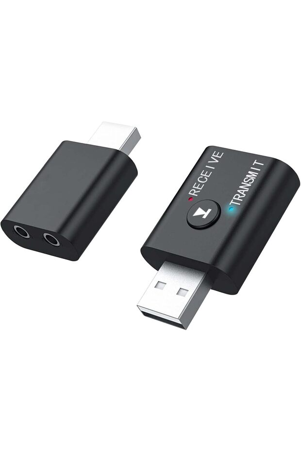 محول بلوتوث USB، قطعتان من جهاز إرسال واستقبال بلوتوث 5.0، محول لاسلكي 2 في 1