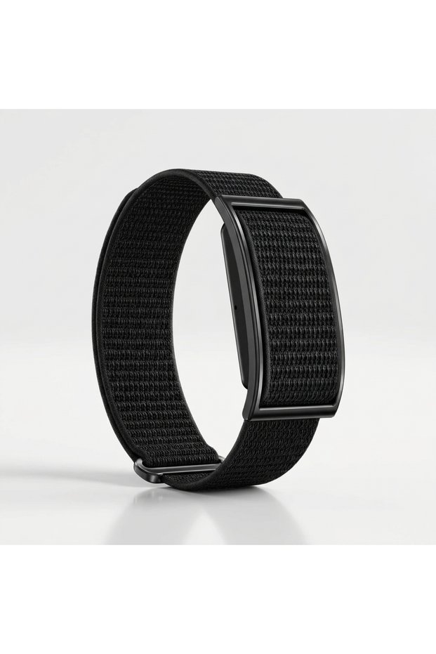 TrackFit Edge Smart Screenless Fitband, Comprehensive Health & Sport Tracker, Up to 10 Days Battery Life, IP68 Water Resistant, Fabric Strap- Black