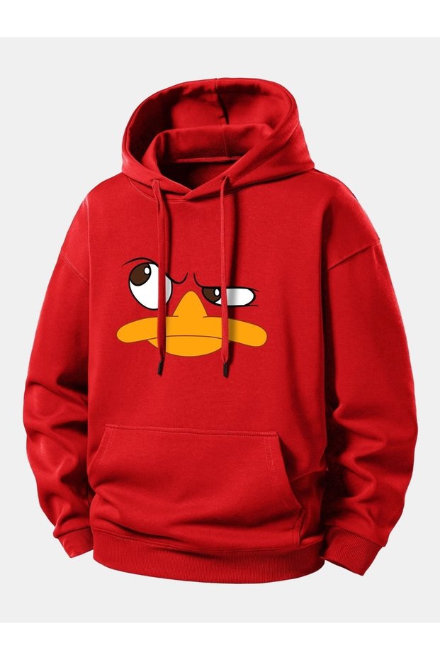Design Printed Cotton 3 Thread Threaded Oversize Sweatshirt