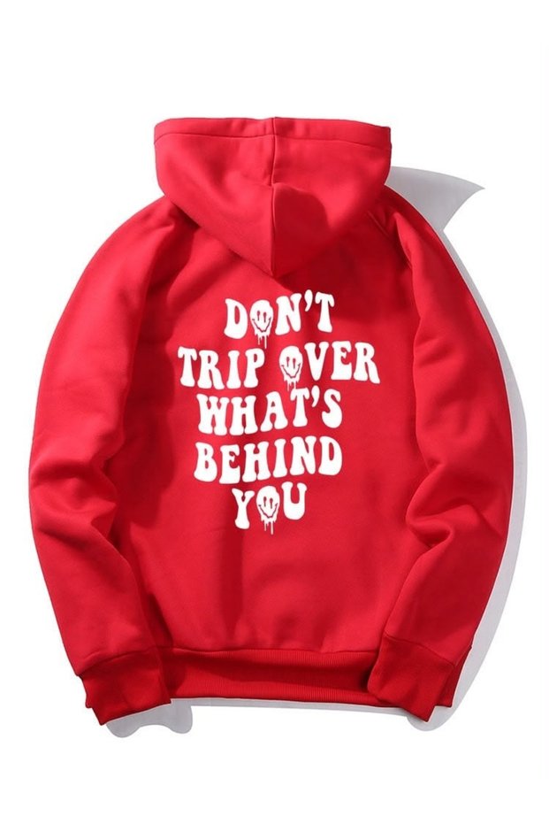 Dont Trip over Printed Cotton 3 Thread Threaded Oversize Sweatshirt
