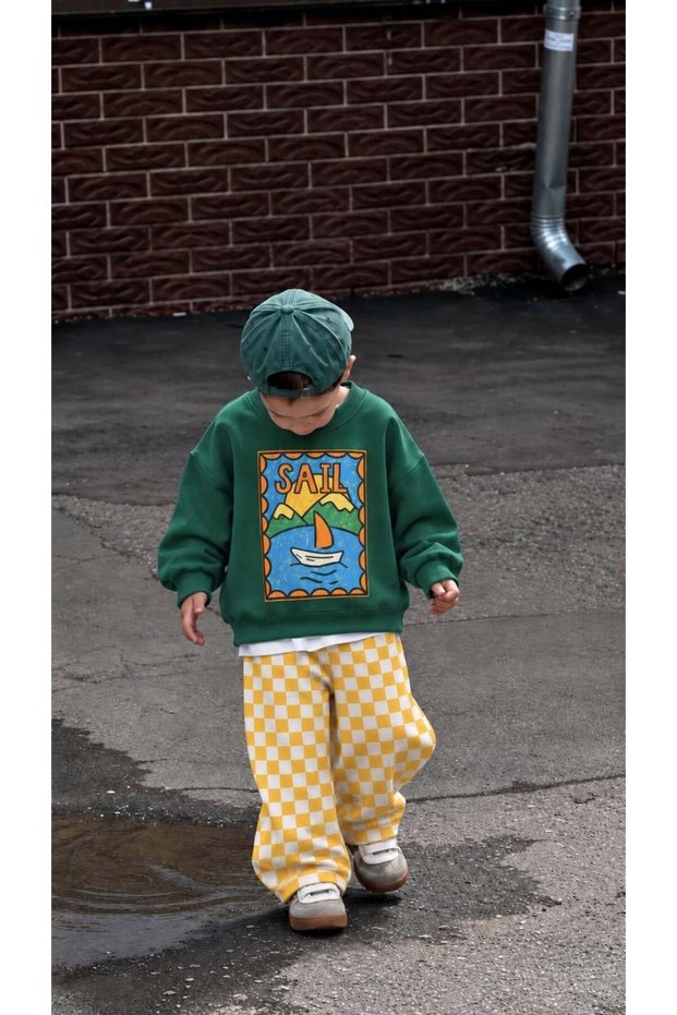 Boy's Green Printed Cotton 3-Yarn Fabric Undergarment Set