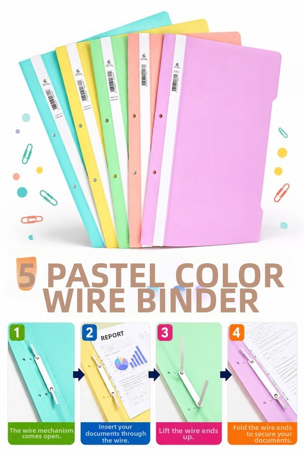 Ring Binder Pastel Color A4 5 Pieces Economical Quality Plastic Ring Binder Document Presentation File Colorful Office Bureau School
