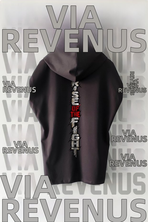 Rise of the Fight Front and Back Printed Zero Sleeve Hooded 100% Cotton Sport Tshirt