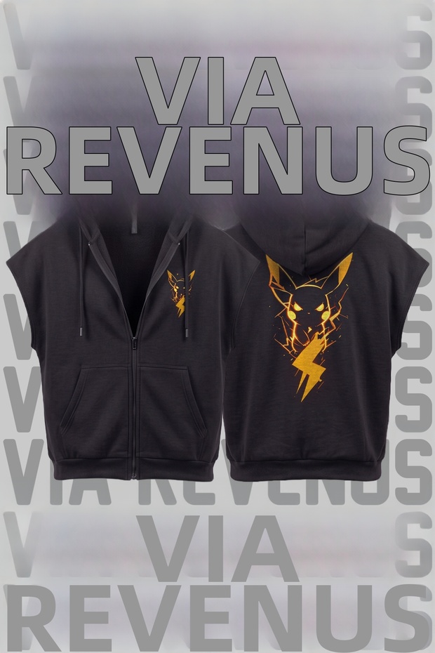 Printed Sleeveless Zippered Hooded Sweatshirt Wide Fit 3 Thread Threaded Sports Vest