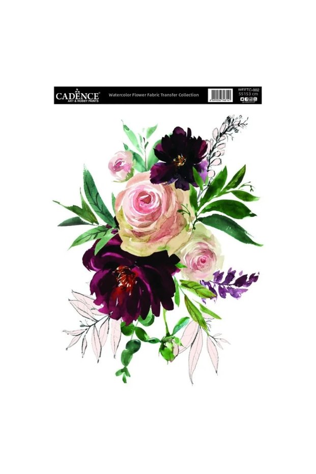 Wfftc002 Watercolor Floral Fabric Transfer Paper 25X35Cm