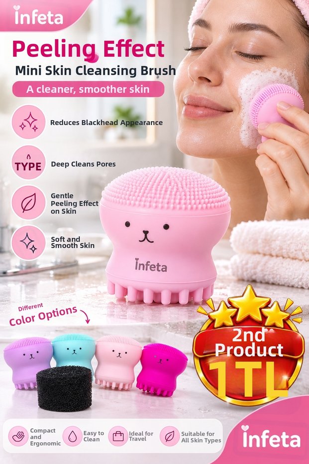Mini Silicone Facial Cleansing Brush with Exfoliating Effect and Skin Cleansing Device