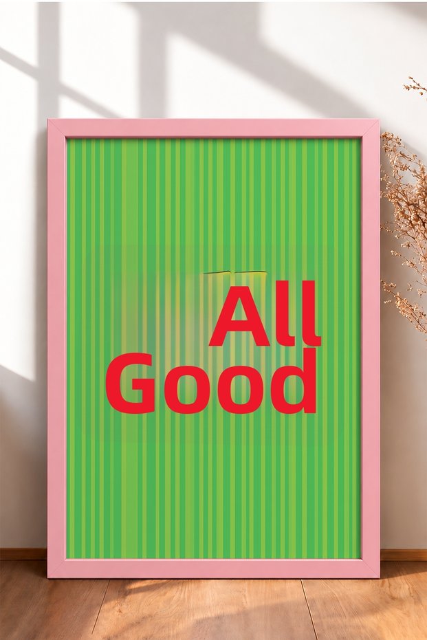 Tutto Bene Written Striped Typography Framed Painting Italy Poster Living Room Kitchen Wall Decor Itn032