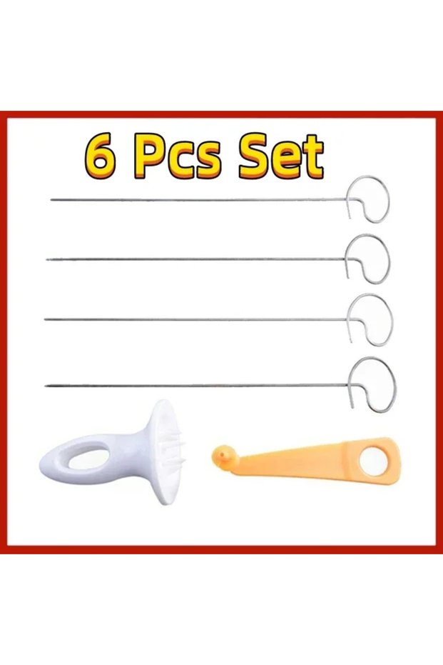 6 Pcs set 6 Set Spiral Potato Cutter with 4 Stainless Steel Sticks Spiralizer Chips Maker Reusable P