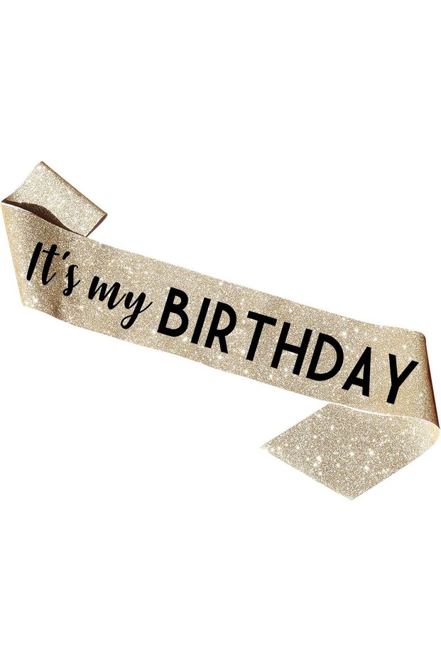 Gold It's My Birthday Sash with Rose Gold Foil Soft Satin White Birthday Sash for Party Favors Suppl