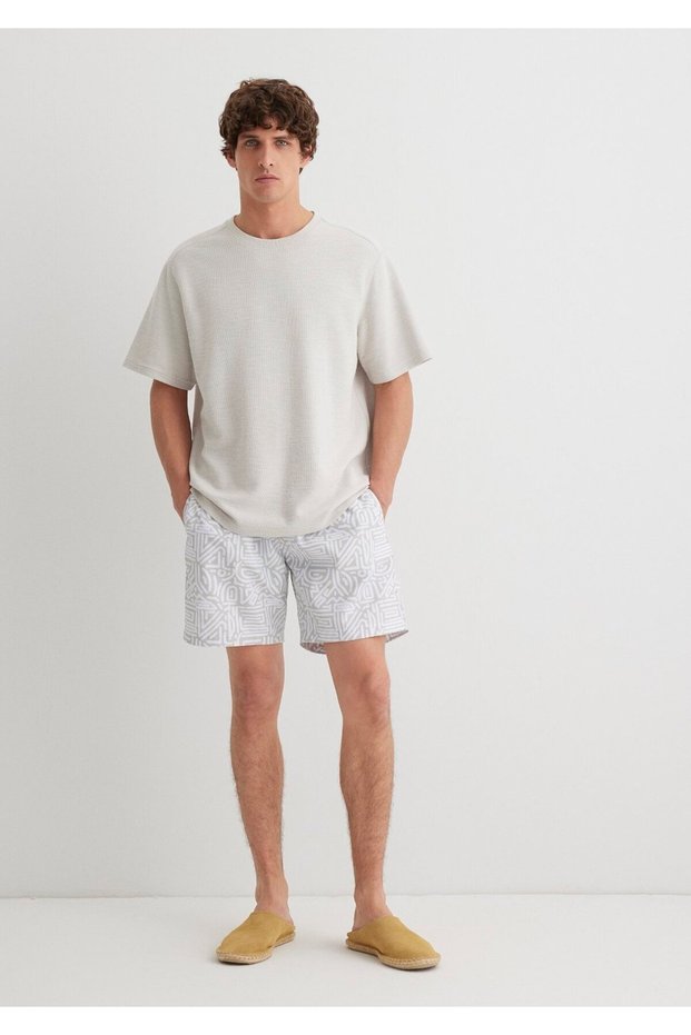 Printed Gray Swim Shorts 0911894-32954