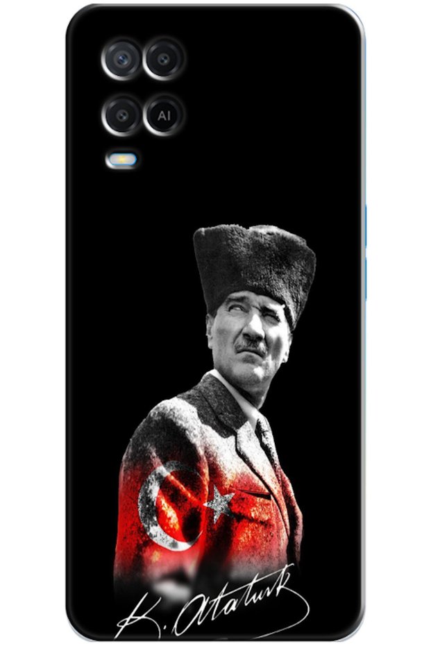 Oppo A54 Compatible Case with Mustafa Kemal Atatürk Design V2 (Printed)