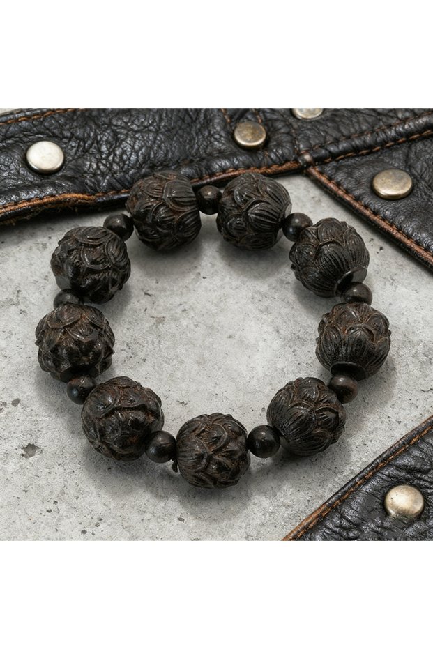 Style A Noter Handmade Wenge Peach Wood Tibetan Bracelet For Men Positive Energy Meditation Healing