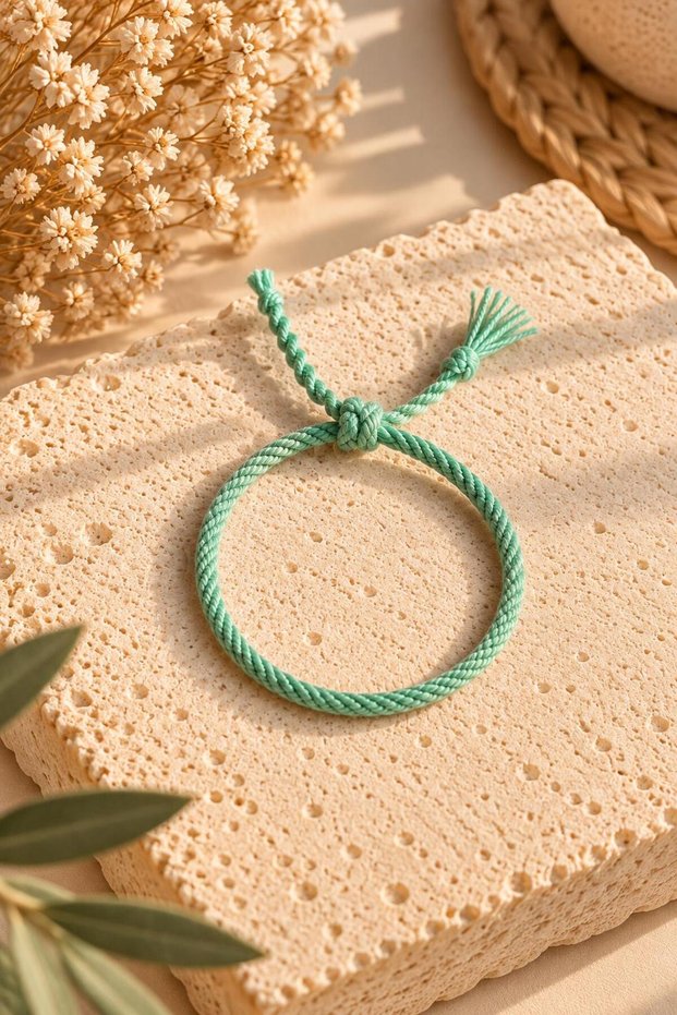 Light Turquoise Colored Handmade Lucky Bracelet - Adjustable and Colorfast Colors