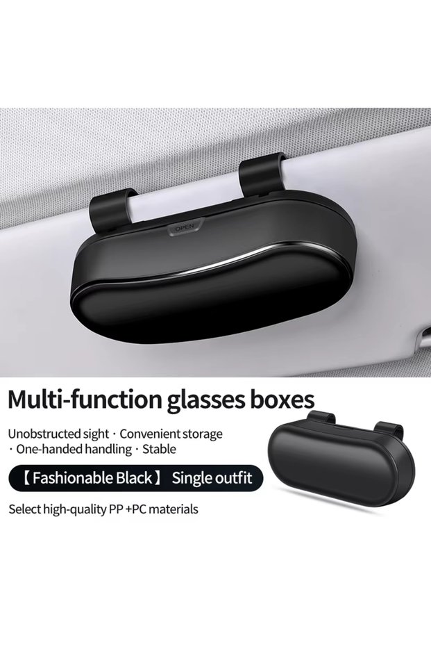 black Portable Car Glasses Box Car Sunglasses Holder Car Driving Glasses Holder Eyeglass Case Sun Vi