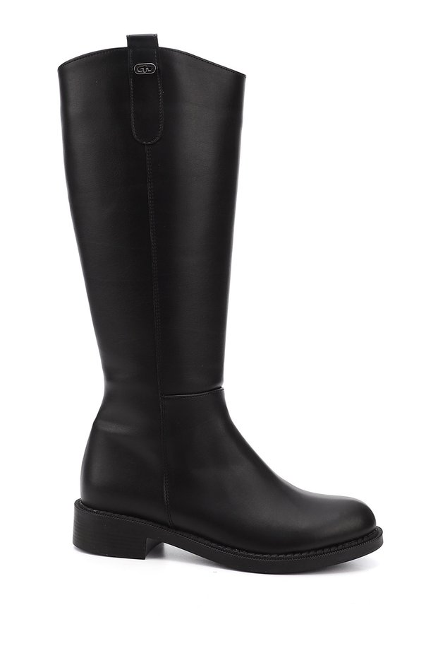 Women's Black Zippered Thermo Sole Boots