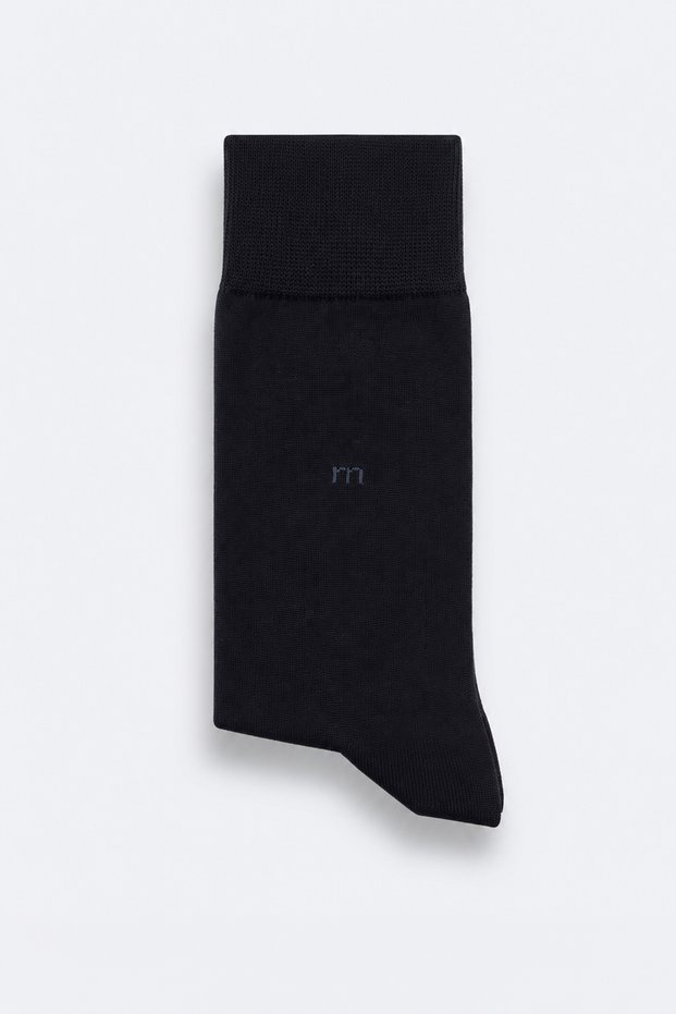 Men's Black Bamboo Plain Pattern Socks
