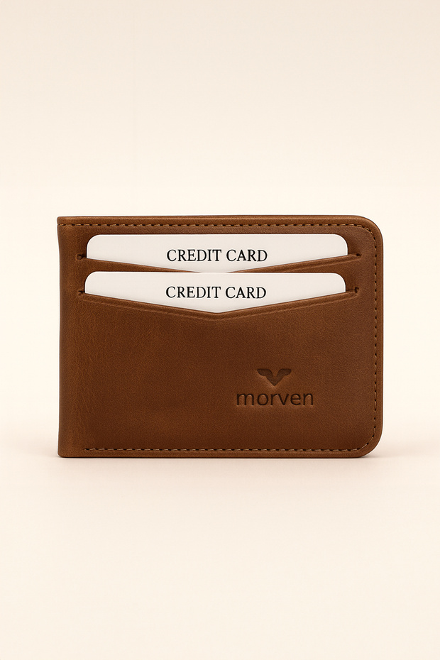 Men's Brown 100% Leather Wallet Card Holder