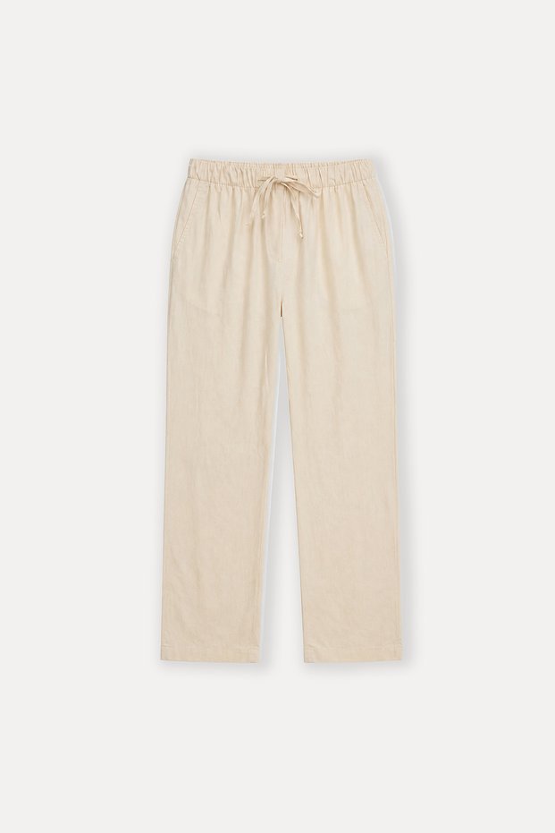 Straight comfy bej pantolon