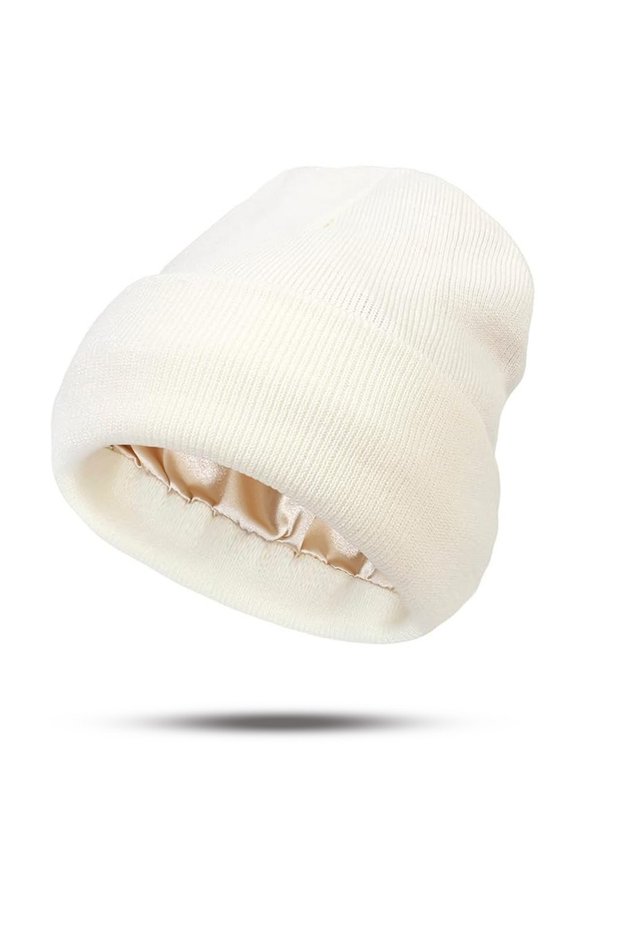 White Women's Hats for Autumn&Winter-Comfortable Stylish Versatile Warm-Keeping Hairstyle-Protecting