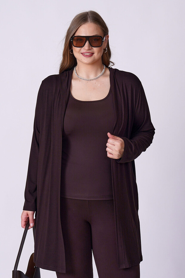 Combed Cotton Hooded Soft Cardigan