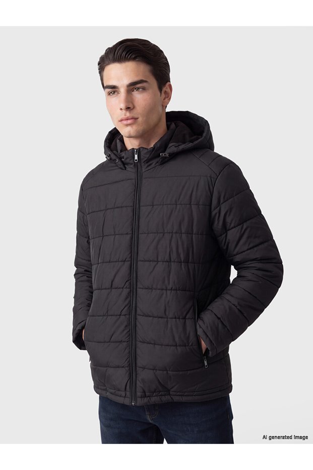 I Normal Fit Hooded Men's Puffer Coat from Freezen Store