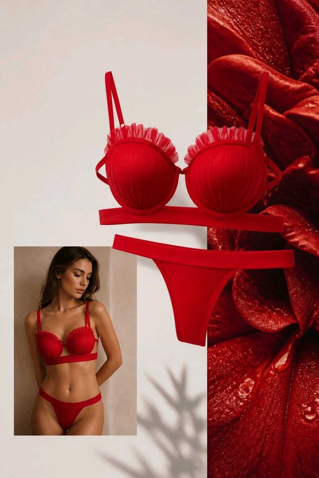 Oyster Lingerie Set - Padded and Supported Bra Set