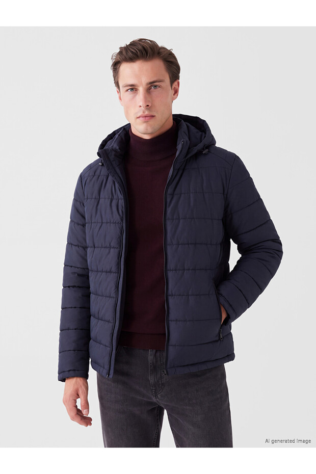 I Normal Fit Hooded Men's Puffer Coat from Freezen Store