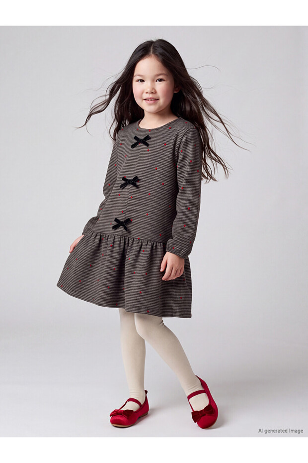 Zero Roba Collar Girl's Dress with Bow for Style Enthusiasts from Uzg Store
