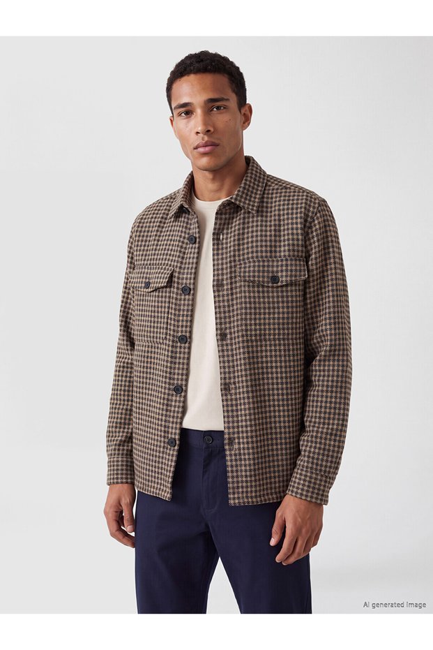 Özmarka New Season Green Plaid Men's Lumberjack Shirt Jacket