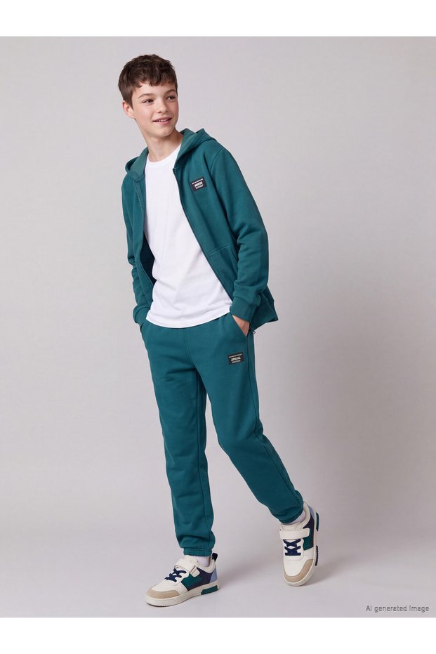 Özmarka New Season Petrol Boys' Thick Jogger Sweatpants