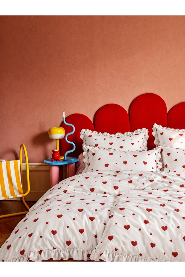 Double Duvet Cover Set 100% Cotton Cotton Pieces with Heart Detail Duvet Cover Set Easy Tulle Easy