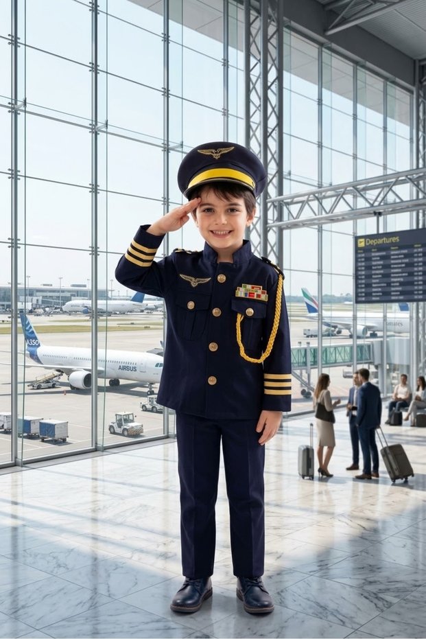 Küçük Kaptan Pilot Kostümü