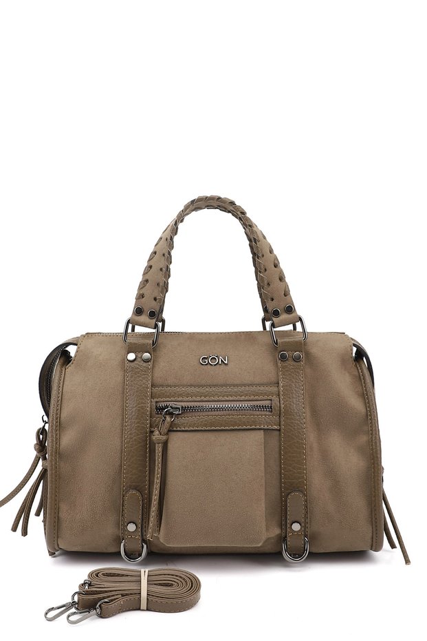 Women's Mink Suede Mink Hand and Shoulder Bag