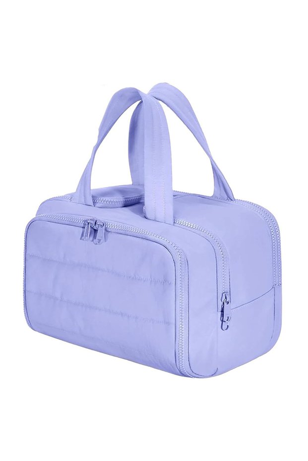 Purple Large Capacity Cosmetic Bag Female Travel Wash Handbag Bathroom Partition Shower Makeup Pouch