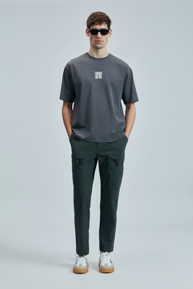 Helıx Modern Graphic T-Shirt Dark Gray