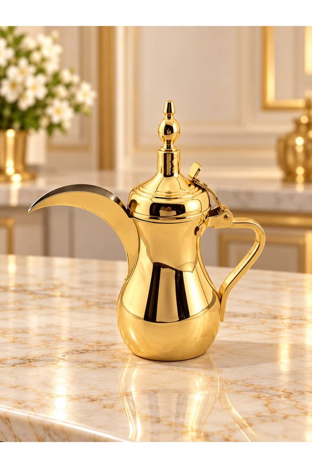 دلة القهوة السعودية ذهبي مقاس 48