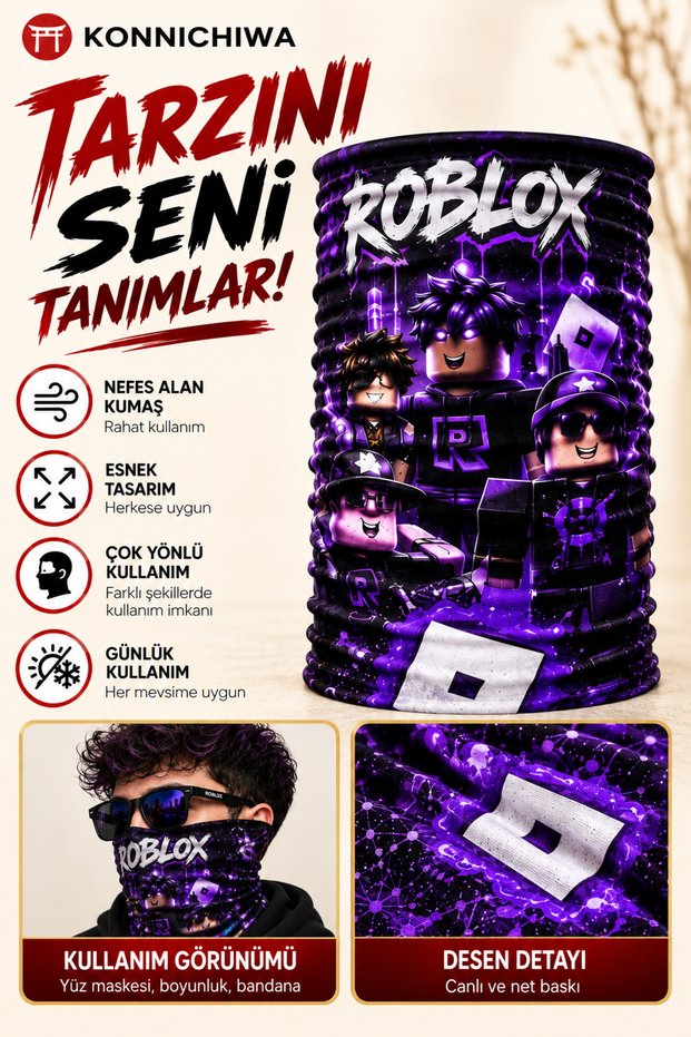 Roblox Game Your Style Your Gamer Camouflage Face Mask and Neck Gaiter and Daily and Motorcycle Use Uv Protection Multi-Purpose Neck Gaiter