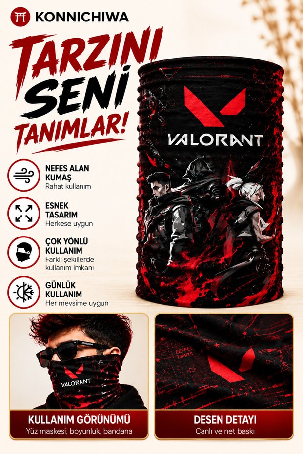 Valorant Game Your Style Your Gamer Camouflage Face Mask and Neck Gaiter and Daily and Motorcycle Use Uv Protection Multi-Purpose Neck Gaiter