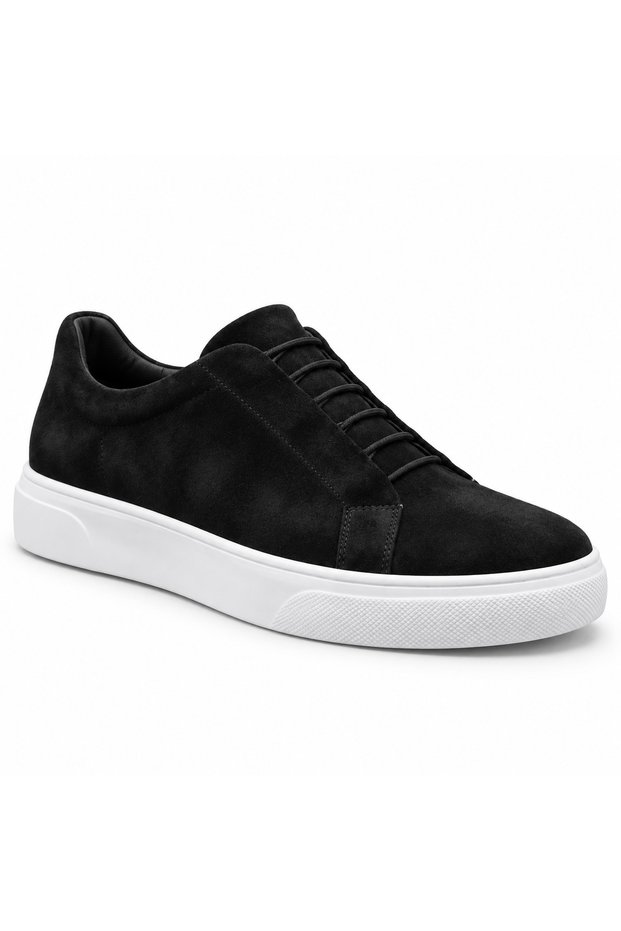 Men's Black Suede White Sole Sneaker Comfortable Daily Casual Sports Shoes Ba0581