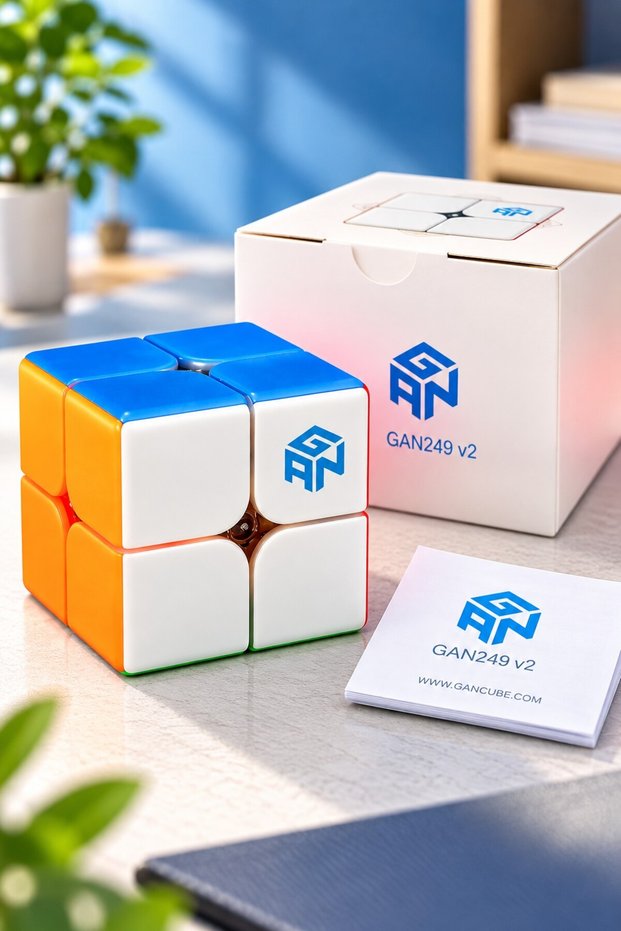 Gan 249 V2 Stickerless 2X2 Speed Cube 49 mm Lightweight Adjustable Speed Cube Brain Teaser Cube